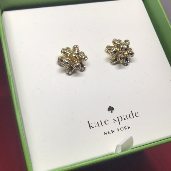 kate spade ♠️ Bourgeois Bow Pave Stud Earrings - Picture 2 of 6